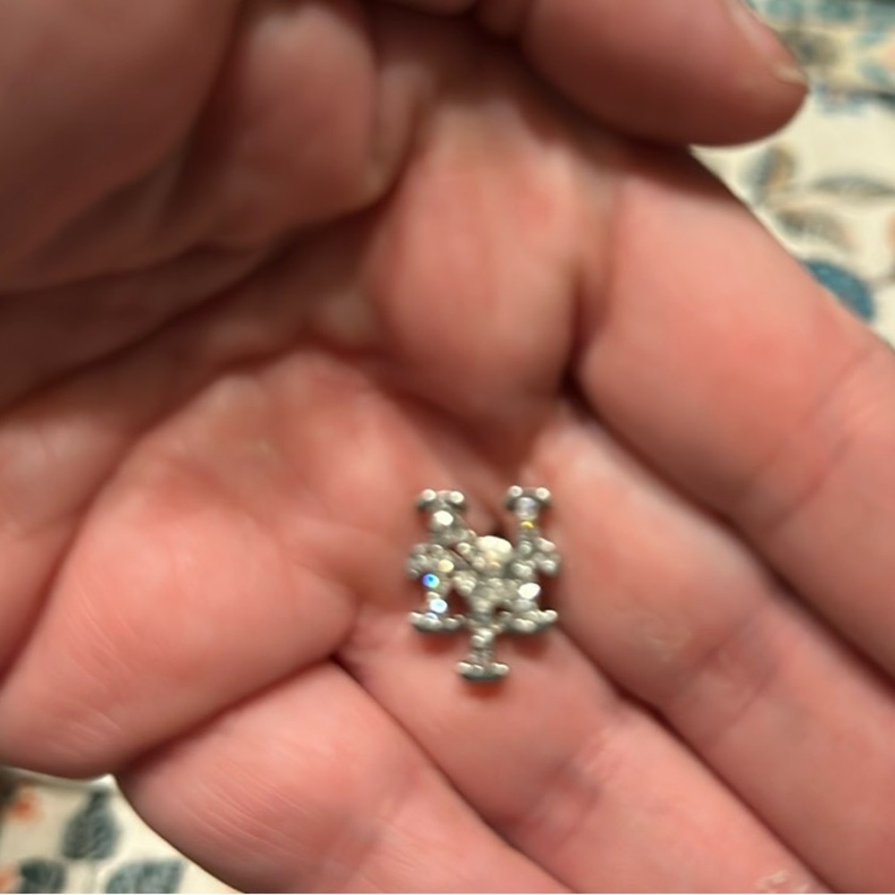 Single Earring Rhinestone Bling NY New York Mets Yankees Fans New in Box